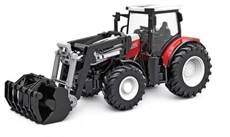 Korody K-6631 Tracteur 1:24 avec Pelle Avant/Bras de Chargement RC, Rouge