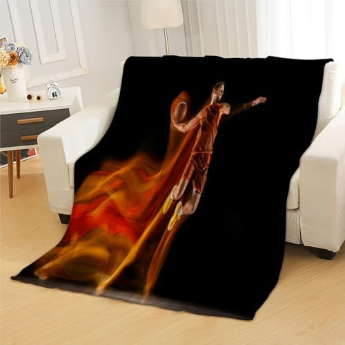 Basketball Kuscheldecke Flauschig 100x130cm Basketball Kinderdecke Babydecke Fleece Flanell Wohndecke Weiche Warme Flauschig Sherpa Decke für Sofa Bett Couch Mädchen Jungen Winter Blanket