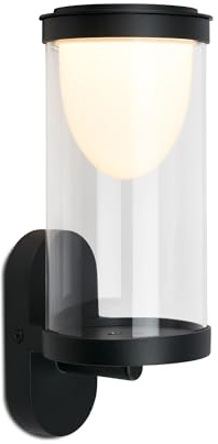 BRILONER - LED Wandleuchte ohne Stromanschluss Touch, dimmbar in Stufen, Akku tauschbar, Wandlampe Akku, Aussen, Wandbeleuchtung außen, Außenleuchte, Außenwandleuchten, 24x12x10 cm, Schwarz