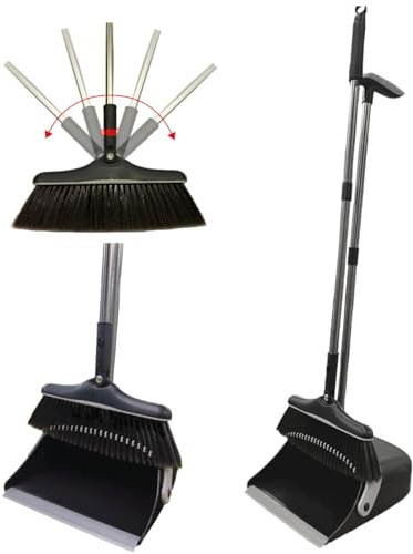 SWISSPACK NEW! Tall Dustpan and Brush No More Bending To Sweep