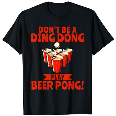 Bierpong-trinkendes Studentenfest Ding Dong T-Shirt