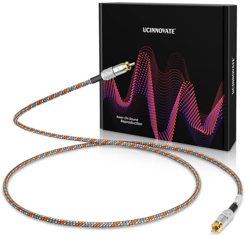 UCINNOVATE High-End Cinch-Subwoofer-Kabel, 4,5 m, Audio-Stereo-Kabel Mit Vergoldetem Stecker für Stereoanlage, Heimkino, Lautsprecher, Bassleistung