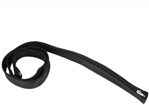 Electraline 71719 Raccogli cavo con zip lunghezza 1.5 metri, diametro 25mm Nero, Guaina raccogli cavo elastica, soluziona nascondi cavo per ufficio, casa, garage etc.
