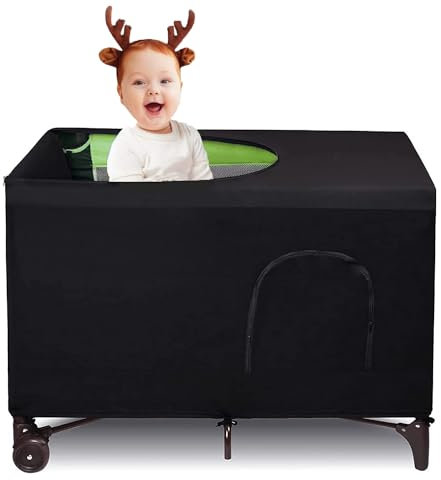 Blackout Crib Canopy Cover Travel Netting Tent Stretchy Breathable Stretch Up to 40×30 for Indoor and Outdoor Children's Sleep Safety