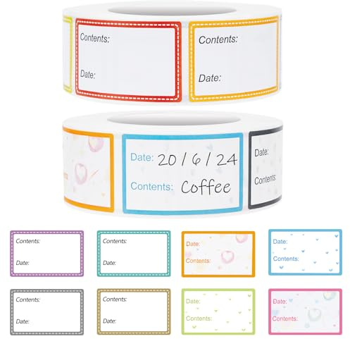1000 Stück Gefrieretiketten zum Beschriften, Leicht Abziehbare Gefrieretiketten, Selbstklebend Ablösbar Etiketten Wasserdicht Klebeetiketten Tiefkühletiketten Aufkleber, 25 x 40 mm