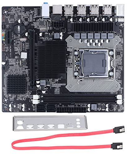 Brilluxa Scheda Madre Gaming DDR3, X58 LGA 1366, 2 Slot DDR3, USB 2.0, Porta SATA, Compatibile con PC Desktop, Workstation, Assemblaggio Computer