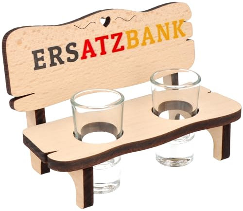 Spruchreif | Panca da liquore con 2 bicchieri | Panca da liquore con stampa a colori | Idea regalo divertente | Regalo Calcio