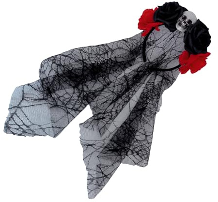 Blumenkranz für Damen, Halloween, realistischer Totenschädel, Blume, Haar-Accessoires für Kostümpartys
