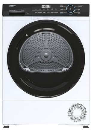 Haier I-Pro Serie 3, HD90-A2939E-IT, Asciugatrice, 9 KG, Classe A ++, 65 dB, Vapore, Connessa, 15 programmi, Bianco, AxLxP 84,5x59,5x66,5 cm