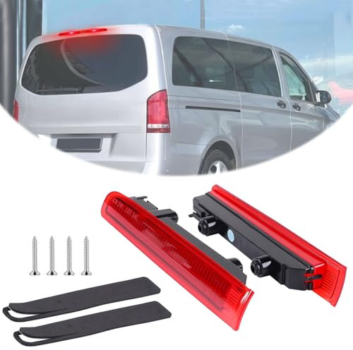 CPROSP 1 Paire Troisième Feu Stop 12V, Feu de Stop Arriere Compatible avec VW T5 T6 2003-2016, Rouge, Modèles avec Porte Battante Uniquement, 7E0945097E, 7E0945097F