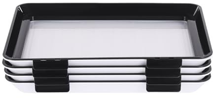 DHQCQL Lot de 4 plateaux de conservation avec film élastique et joint à boucle, boîte à charcuterie, empilable, pour réfrigérateur