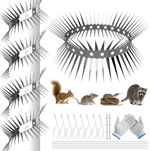 HYran Marderschutz Fallrohr Edelstahl, Marderabwehr, Waschbär Abwehr, Katzenabwehrgürtel, Taubenabwehr Spikes, Rattenabwehr, für Haus, Dachrinne, Baum (100cm)