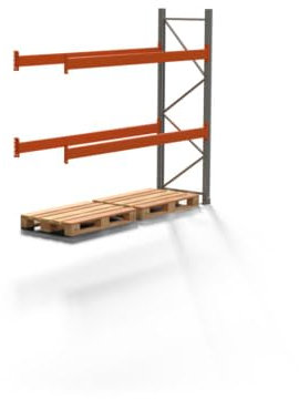 REGALWERK Palettenregal Artus - Anbauregal mit 2 Ebenen - Fachlast 3.000 kg - 2.500 x 2.700 x 800 mm (HxBxT) - Schwerlastregal