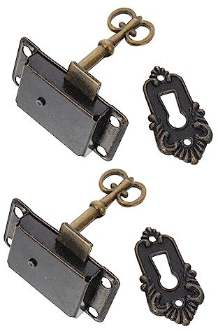 DIYEAH 2stücke Schrank Tür Schlösser Antik Schloss Für Vintage Möbel Schmuckschatulle Aufbewahrungsbox Verschluss Mit Schlüssel