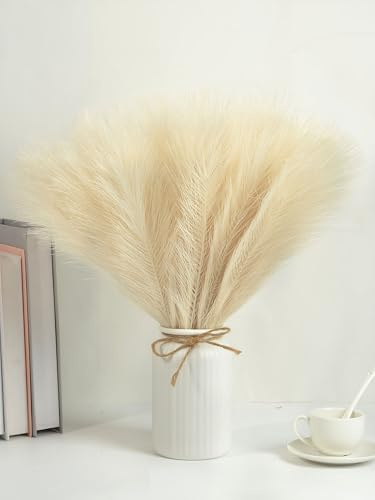 Künstliches Pampas-Gras für Innenraumdekoration: 30 Stück Gelb 55 cm - Künstliche Pflanzen wie echte, pflegeleicht - Wohnzimmer, getrocknete Blumen für Schlafzimmer, Hochzeit, Tisch, Boho-Dekoration