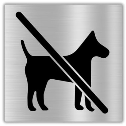 LEIASA | Cartel autoadhesivo de prohibición de perros – 10 x 10 cm – 0,8 mm de grosor – Aluminio – Señal de prohibición de perros – Señal de prohibición de perros – Señal de prohibición de perros