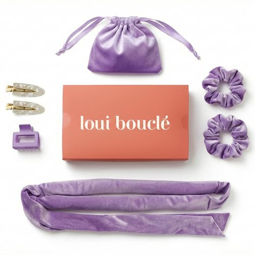 loui bouclé Heatless Curls Lockenband über Nacht | Locken ohne Hitze | 186cm Lockenwickler für langes Haar | Overnight Curls – Lilac Breeze