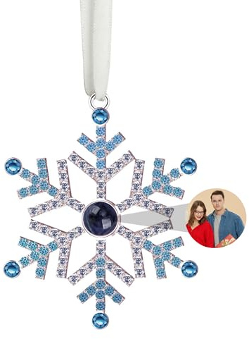 Adorno de copo de nieve personalizado para árbol de Navidad, bola de Navidad personalizada con imagen en el interior, decoración del hogar para fiestas de Navidad, regalos conmemorativos