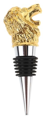 TOYANDONA Bouchon de Bouteille de Vin Acier Inoxydable Lion Tête Joint Étanchéité Hermétique Décoration Prolongateur de Fraîcheur Compatible Divers Contenants