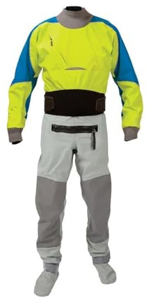 Dykdräkt herr 3-lagers vattentät andningsbar kajak torrdräkt med hals och handled latex manschett distanser (grön, XXXL)