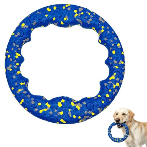 Dog Frisbee Toy, Interactive Floating Ring for Fetch & Train Small/Med Dogs
