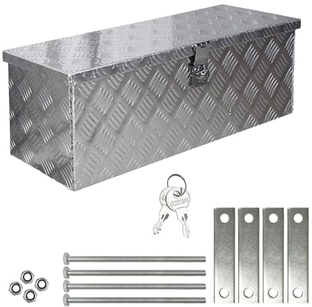 Truck Box Caisse de Transport Remorque Boîte à Outils Chequer Plaque en Alu y compris matériel de montage D050 trucky