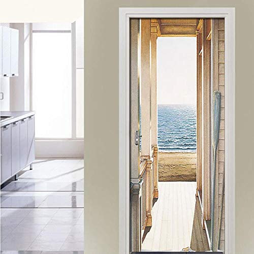 XXXCH 3D Türaufkleber Ocean 77X200CM Türtapete selbstklebend TürPoster - Fototapete Türfolie Poster Tapete Meer Aufkleber DIY Selbstklebende Wandbild PVC Wasserdichte Tapete