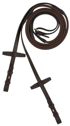 HORZE Muswell Lederzügel mit Gummi, Braun, F
