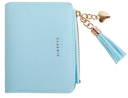 Moorle Geldbeutel Damen, Kleine Damen Geldbörse, PU Leder Portemonnaie mit Multi Slots, Mini Münzfach Portemonnaie mit Kreditkartenetui für Frauen Mädchen