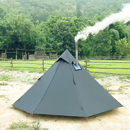 HipierFx Hot Tent 1 Personen Tipi Zelt Outdoor Ultraleicht Zelt mit Ofenloch Winterzelt