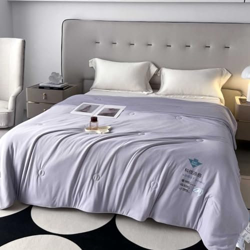 Pevfeciy Manta De Verano Ropa De Cama - Manta De Verano Ligera con Arco Chill Q-MAX>0.38 Fibras De Enfriamiento, Manta De Sofá Y Manta De Viaje - Manta De Enfriamiento,Lila,200x230cm