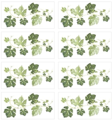 Adesivi murali dal design creativo: 8 pezzi decorazione di foglia verde, viti, decorazione per la camera