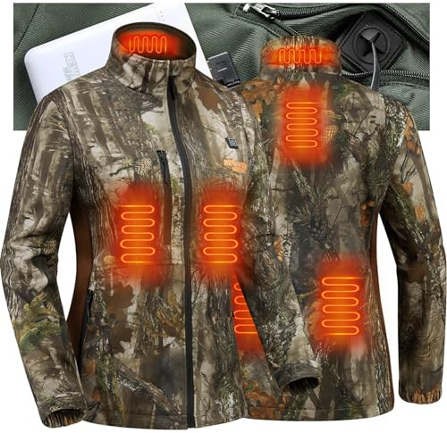 NEW VIEW Women Heated Jacket with 10000mAh Battery Pack,Electric Heated Coat Rechargeable for Winter Outdoors,Hunting,Fishing