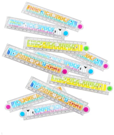 HSIXHAF 10 pcs Regla de Dibujo para niños, Reglas Flexibles, Reglas Multifuncionales, 30 cm/11,8 Pulgadas, Regla de Aprendizaje del Estudiante, Regla de Plástico para Estudiantes (Color Aleatorio)