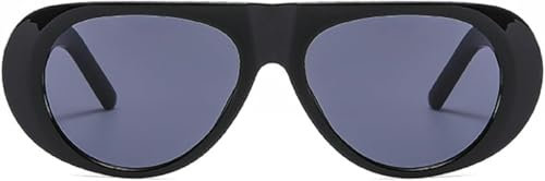 Goolecrimp Men's Women's Fashion Large Frame Retro Sunglasses Retro Fashion Cool Oval Sunglasses Retro Fashion Cat Eye Sunglasses Carnival Party Sunglasses (Black,One Size)