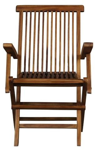 Holz Klappstuhl Eliano mit Armlehnen Retro-Stuhl aus Massivholz Armlehnstuhl breit & stabil für Garten Terrasse Küche Lounge Esszimmer AL1000