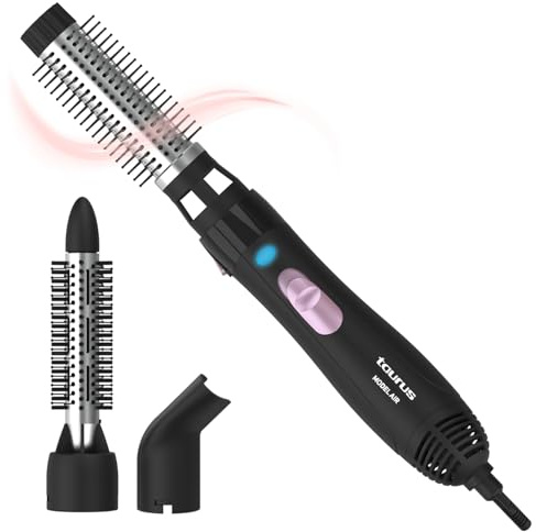 Taurus - Moldeador de Pelo Model Air 1200W | Distribución de Calor 360º | 3 Velocidades y Temperaturas | Accesorios Intercambiables | Diseño Compacto y Portátil | Punta Fría y Base Antideslizante