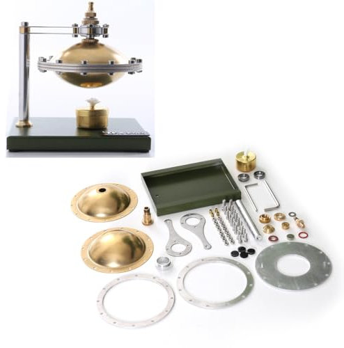 Kopeetechy DIY Dampfmaschine Bausatz, Stirlingmotor Bausatz, Dampfmaschinenmodell Spielzeug mit Kupferkessel und Alkohollampe für Technikbegeisterte DIY Experiment (Stil1)