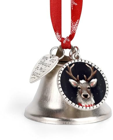 Weihnachtsglocken Hängende Klingelglocke Metall Weihnachtsschmuck Rentier Glocke Schlitten Weihnachtsbaum Hängende Ornament Anhänger Dekorative Kuhglocken für Feiertagsdekoration