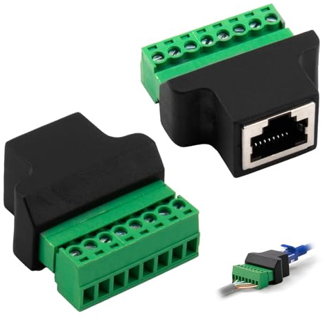 Set di 2 connettori RJ45 femmina a 8 pin a vite, connettore RJ45 per cavo Ethernet Cat 7 6 5 5e adattatore di rete femmina con installazione facile e connessione sicura