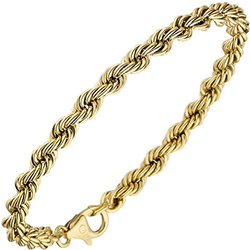 Jobo Herren Damen Kordel-Armband aus 14 Karat 585 Gold 3,2 mm 19 cm