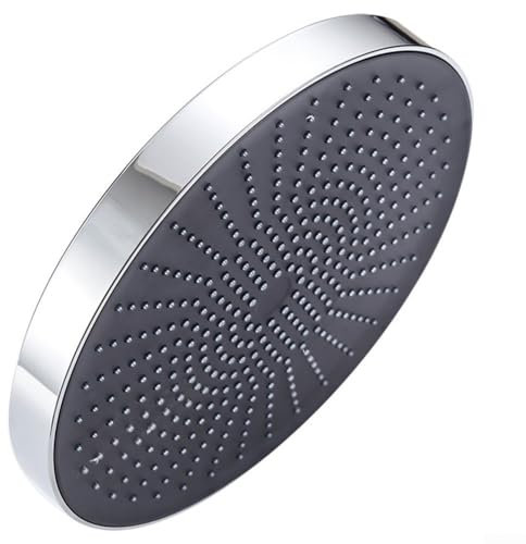 Pomme de douche ronde fixe en silicone 30,5 cm - Polyvalente - Réglable - Tête de sortie d'eau épaisse