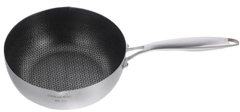 NAMOARLY Pentola Antiaderente in Acciaio Inossidabile 24 Cm Multifunzione Manico Per Cucina Domestica, Compatibile Fornelli a Gas e Induzione, Per Friggere, Stufare e Riscaldare Latte
