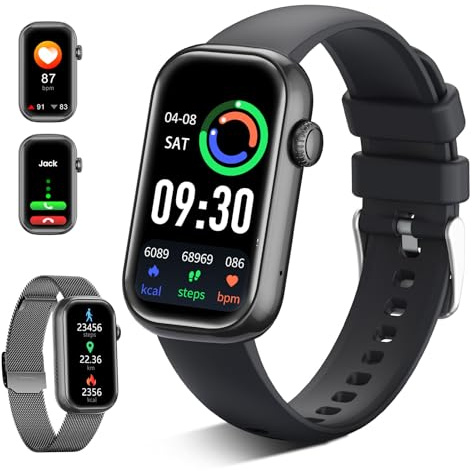 LIGE Reloj Podómetro Hombre Mujer, Reloj Inteligente de 1.47 HD para Hombre y Mujer con Monitor de Frecuencia Cardíaca/Seguimiento del Sueño/SpO2, 24 Modos Deportivos, Smartwatch Impermeable IP68