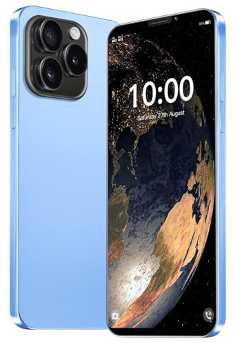CatCalls Smartphone i15Pro 3G Double SIM débloqué, écran IPS 5 Pouces, mémoire ROM 16 Go/Extensible à 128 Go, Android 9.0, Double caméra, Reconnaissance faciale, GPS, téléphone Portable (Sky Blue)