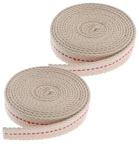 Veemoon Mèche Plate en Coton 100% Pur Largeur 1,2 Cm, 2 Rouleaux de Rechange pour Lampe à Pétrole, Compatible Lanternes à Huile Portables, pour Camping et Éclairage Extérieur