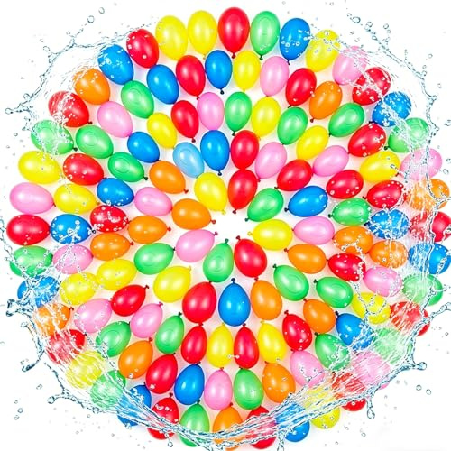 Reusable Water Balloons, 500 Piece Set with Elastic Bands and Filling Tools, Rapid Fill Design for Outdoor Water Games, Pool Parties and Summer Activities, Family Friendly Water Balloon Kit