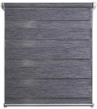 Deco4Me Doppelrollo Klemmfix ohne Bohren - Anthrazit-meliert, 80 x 160 cm - Vario Duo Rollo in Leinen, Holzoptik - lichtdurchlässig & Blickdicht - Stoffbreite 76 cm