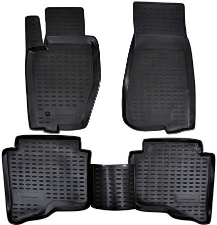 J&J AUTOMOTIVE | 3D Design Gummimatten Gummifußmatten Für Grand Cherokee 2005-2010, Schwarz, Anti-Rutsch, Ohne Geruch, Allwetter, Rand 3cm, 4-Teilig