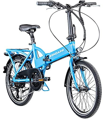 ZÜNDAPP Z101 E Bike 20 Zoll Klapprad für Erwachsene 150-180 cm Elektro Fahrrad 6 Gänge Klappfahrrad Pedelec mit Beleuchtung StVO Faltrad Cityrad faltbar